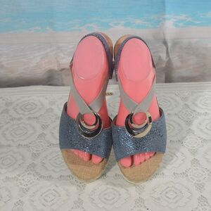 Sandals Peep Toe Wedge Platform Casual Summer Style Size 10 EU 41